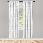 Ambesonne Geometric Window Curtains, Continuous Pattern with Abstract Concave Shapes and Triangles Print, Lightweight Decorative Panels Set of 2 with Rod Pocket, 56" x 63", Charcoal Grey and White