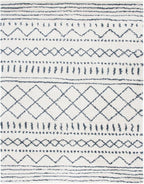 SAFAVIEH Arizona Shag Collection Area Rug - 11' x 15', Ivory & Slate, Non-Shedding & Easy Cleaning, Plush Thick Pile, Ideal for Living Room, Bedroom, Dining Space (ASG741M)