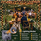 oopswow Solar Flower String Lights,2PACK 50 LED Solar Fairy Light Outdoor Waterproof,Cherry Blossoms String Lights for Fence Patio Yard Christmas Tree,Lawn,Patio,Garden Decoration(Warm White)