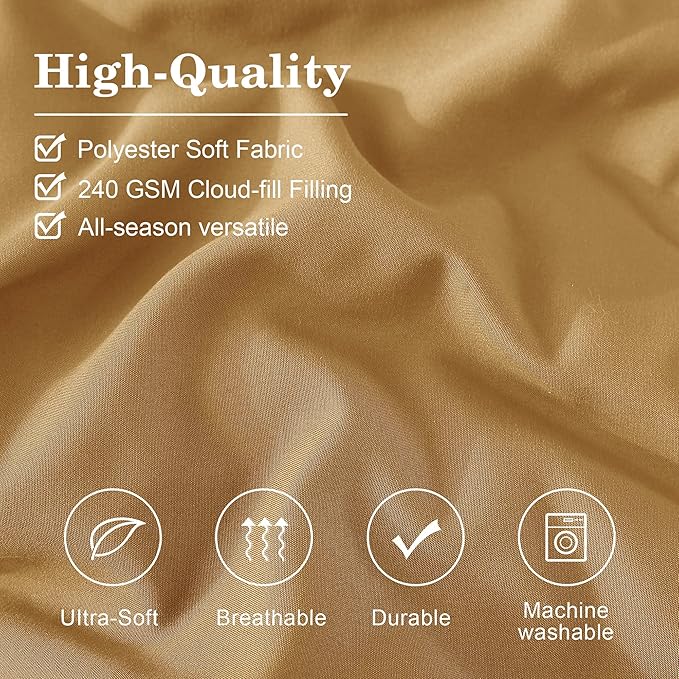 Monbix Full Comforter Set - 7 Pieces Desert Yellow Bed in a Bag Full Size Bedding Sets with Comforters, All Seasons Down Alternative Comforter with Sheets,Pillowcases & Shams