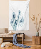 Ambesonne Flower Tapestry by Ambesonne, Unusual Image of Dandelions on Simple Background Uv Style Negative of Nature Art, Wall Hanging for Bedroom Living Room Dorm, 40 W X 60 L Inches, Teal White
