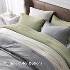 Bedsure California King Comforter Set - Olive Green, 3 Piece Bedding Set, 1 Comforter 104"x96" and 2 Pillow Shams 20"x36"+2"
