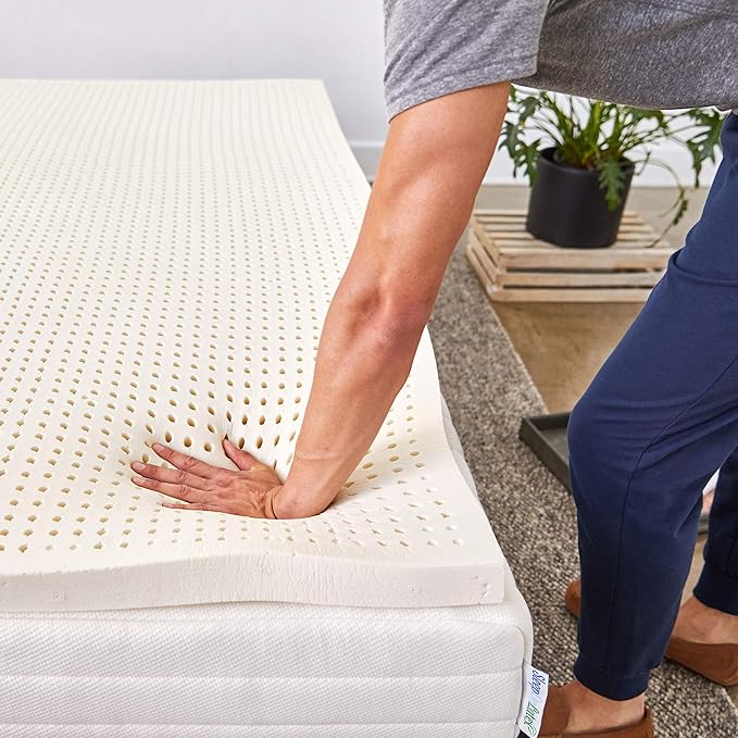 Pure Green Natural Latex Mattress Topper - Soft - 2 Inch - Cal King Size (GOLS Certified Organic)