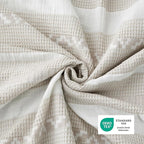 Bedsure Waffle Weave Duvet Cover King - 100% Cotton Boho Duvet Cover with 2 Pillowcases - Linen Color Textured Comforter Cover with Zipper Closure (King, 104"x90")