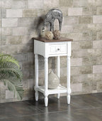 Convenience Concepts French Country Khloe 1 Drawer Accent End Table 14" - Traditional Farmhouse Side Table with Storage Drawer and Shelf for Living Room, Driftwood/White