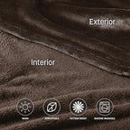 Catalonia Wearable Fleece Blanket with Sleeves and Foot Pockets for Adult Women Men, Micro Plush Comfy Wrap Sleeved Throw Blanket Robe Large, Brown