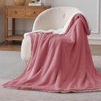 Bedsure GentleSoft Sherpa Fleece Throw Blanket Twin Size for Couch - Thick and Warm Throw for Girls and Women, Soft Fuzzy Plush Twin Blanket for Winter, Dusty Rose, 60x80 Inches