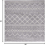 SAFAVIEH Arizona Shag Collection Area Rug - 8' Square, Grey & Ivory, Moroccan Design, Non-Shedding & Easy Care, 1.6-inch Thick Ideal for High Traffic Areas in Living Room, Bedroom (ASG741G)