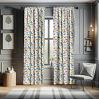 Ambesonne Dino Window Curtains, Cartoon Style Colorful Dinosaurs T-Rex Triceratops Prehistoric Reptile Wildlife, Lightweight Decor 2-Panel Set with Rod Pocket, Pair of - 28" x 84", Blue Green