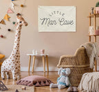 Nursery Rectangular Canvas Banner-Boho Flag Poster Wall Sign for Boys Kids Teen,Baby Room Above Crib Bedroom Home Playroom Dorm Wall Decor-Baby Shower Birthday Christmas-Little Man Cave