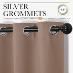 NICETOWN Window Treatment Thermal Insulated Solid Grommet Blackout Curtains/Drapes for Bedroom (1 Pair, 42 by 84 Inch, Cappuccino)