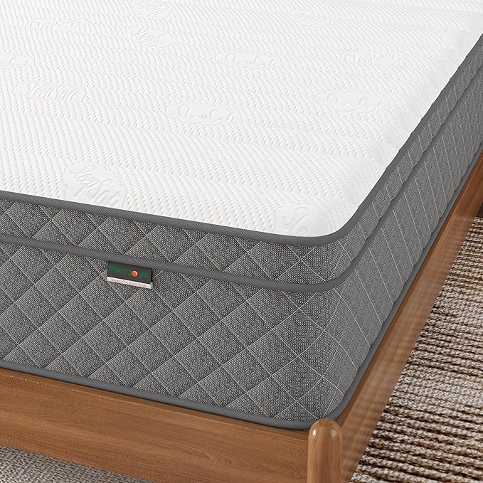 PurrJoys Queen Mattress, 12 Inch Cooling-Gel Memory Foam and Pocket Spring Hybrid Mattress, Queen Bed Mattressess in a Box, CertiPUR-US Certified, Medium Firm