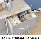 WLIVE Fabric Dresser for Bedroom, 6 Drawer Double Dresser, Storage Tower with Fabric Bins, Chest of Drawers for Closet, Living Room, Hallway, Light Grey