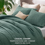 Bedsure King Size Comforter Set - Emerald Green Soft Bedding for All Seasons, Cationic Dyed Bed Set, 3 Pieces, 1 King Size Comforter (104"x90") and 2 Pillow Shams (20"x36"+2")