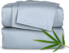 Short Queen Sheets by Pure Bamboo for RV Camper (60"x75") - Genuine 100% Organic Viscose Derived from Bamboo Bed Sheet Set, Soft & Cooling, Lifetime Quality Promise (Short Queen, Sterling Blue)
