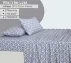 RUVANTI Flannel Sheets Full Size - 100% Cotton Double Brushed Bed Sheets Set, Deep Pockets 16 Inches, All Seasons Breathable & Extra Soft Full Sheets, Warm & Cozy, 4 Piece, Damask
