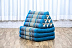 Leewadee 3-Fold Mat with Triangle Cushion – Comfortable TV Pillow, Foldable Mattress with Cushion Made of Eco-Friendly Kapok, 67 x 21 inches, Light Blue