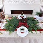 24 Pcs Pine Branches Artificial Green Pine Stem - Real Touch Christmas Greenery Pines Branch for Vase DIY Crafts Flower Arrangement Home Indoor Christmas Decor(18 Inch)