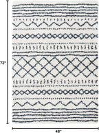SAFAVIEH Arizona Shag Collection Accent Rug - 4' x 6', Ivory & Slate, Moroccan Design, Non-Shedding & Easy Care, 1.6-inch Thick Ideal for High Traffic Areas in Entryway, Living Room, Bedroom (ASG741M)