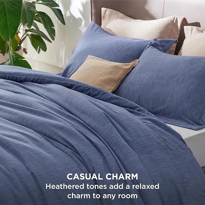 Bedsure Full Comforter Set - Infinity Blue Soft Bedding for All Seasons, Cationic Dyed Bed Set, 3 Pieces, 1 Full Size Comforter (82"x86") and 2 Pillow Shams (20"x26"+2")