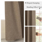 KangBang 2Pcs Extra Wide Blackout Linen Curtains & Drapes 108 Inch Length for Hall Large Windows, Back Tab/Rod Pocket/Hook Belt Black Out Curtains for Living Room Patio Sliding Door(84x108, Biscuit)