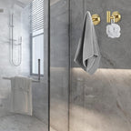 Towel Hooks Bathroom Coat Robe Hook Stainless Steel Heavy Duty Door Hanger Towel Robe Clothes Cabinet Wall for Bathroom Bedroom Kitchen Hotel Pool 4 Packs (Gold)
