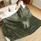 Bedsure GentleSoft Sherpa Fleece Oversized Cal King Blankets for Bed - Thick and Warm Throw for Women and Men, Soft Fuzzy Plush Large Blanket for Winter, Olive Green, 112x98 Inches