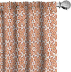 Ambesonne Scandinavian Window Curtains, Flower Like Motifs Folk Art in Tangerine Tones, Lightweight Decorative Panels Set of 2 with Rod Pocket, 56" x 95", Sienna Sky