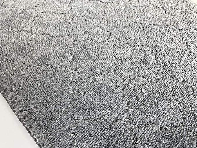 Custom Size Modern Runner Rug Carpet for Hallway Entryway Foyer Kitchen, Slip Resistant Latex Rubber Backed 31 inch Wide X Customized Length, Clouds Grey, 31 inch X 17 feet