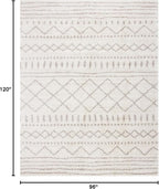 SAFAVIEH Area Rug 8x10 - Arizona Shag Collection - Large - Ivory & Beige, Moroccan Design, Non-Shedding & Easy Cleaning, Ultra Plush Thick Pile, Ideal for Living Room, Bedroom, Dining Space (ASG741A)