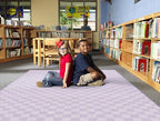 Flagship Carpets Schoolgirl Style Lavender Checkerboard Educational Area Rug for Kids Room Seating Décor, Children's Classroom, Play Carpet for Teaching and Playroom, 7'6" x 12', Purple