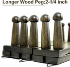 WEBI Accordion Wall Hanger,Accordion Hat Rack for Wall,Expandable Wooden Coat Rack Wall Mounted,Accordion Hook Rack for Hats,Caps,16 Peg,Dark Walnut