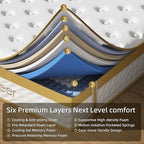 Cooling Gel Full Size Mattress, 10 Inch Hybrid Full Mattress in a Box with Pocketed Springs Memory Foam for Back Pain & Pressure Relief with CertiPUR-US Certified Foam