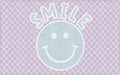 Flagship Carpets Schoolgirl Style Smiley on Lavender Checkerboard Educational Area Rug for Kids Room Seating Décor, Children's Classroom, Play Carpet for Teaching and Playroom, 7'6" x 12', Purple