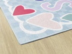 Flagship Carpets Schoolgirl Style Sprinkle Kindness Educational Area Rug for Kids Room Seating Décor, Children's Classroom, Play Carpet for Teaching and Playroom, 7'6" x 12', Blue