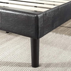 ZINUS Gerard Faux Leather Upholstered Platform Bed Frame, Mattress Foundation, Wood Slat Support, No Box Spring Needed, Easy Assembly, Twin