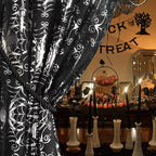 NICETOWN Black Voile Sheer with Glitter Silver Web, Grommet Halloween Spider Pattern for Window Decor, Party & Seasonal Home, W54 x L96, 2 Panels