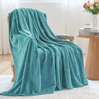 NEWCOSPLAY Super Soft Twin Blanket Dark Blue Premium Silky Flannel Fleece Leaves Pattern Lightweight Bed Blanket All Season Use (Dark Blue, Twin(60"x80"))