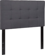 Flash Furniture Bedford Tufted Upholstered Twin Size Headboard in Dark Gray Fabric