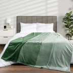 PAVILIA Green Ombre Fleece Throw Blanket for Couch, Soft Flannel Blanket for Sofa Bed Room, Plush Lightweight Emerald Forest Dark Green Gradient Blanket, Cozy Microfiber Decorative Gift Throw, 50x60