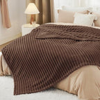 Bedsure GentleSoft Fondue Fudge Fleece Blanket for Couch -Cozy Soft Blankets for Women, Cute Small Throws for Girls, 90x90 Inches