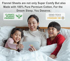 RUVANTI Flannel Sheets Queen Size - 100% Cotton Double Brushed Bed Sheets, Deep Pockets 16 Inches Queen Sheet Set, All Seasons Breathable & Extra Soft - Warm & Cozy, 4 Piece, Teal Plaid