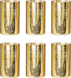 Gold Candle Holder Hurricane Candle Cylinder Vases for Centerpieces Set of 6 for Wedding Table Centerpiece