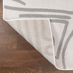 JONATHAN Y Graphic Lines High-Low Runner Rug 2X8 White/Light Gray, Alcina Modern Scandinavian for Living Room, Bedroom, Kitchen, Easy-Cleaning, High Traffic, Pet-Friendly, Non-Shedding SND102C-28