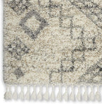 Nourison Home Scandinavian Shag Ivory/Grey 5'3" x 7'9" Area Rug, Easy Clean, Non Shedding, Bed Room, Living Room, Dining Room, Kitchen (5x8)