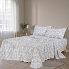 RUVANTI Flannel Sheets Full Size - 100% Cotton Double Brushed Bed Sheets Set, Deep Pockets 16 Inches, All Seasons Breathable & Extra Soft Full Sheets, Warm & Cozy, 4 Piece, Pacific