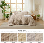 Bedsure Tufted Boho Comforter Set California King Size - Khaki Boho Bed Set, GentleSoft™ 3 Pieces Farmhouse Shabby Chic Embroidery Bedding, Gifts for Woman, Soft Jacquard Comforter for All Seasons