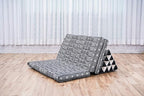 Leewadee 3-Fold Mat XXL with Triangle Cushion – Firm TV Pillow, Foldable Mattress with Cushion Made of Eco-Friendly Kapok, 67 x 31 inches, Black