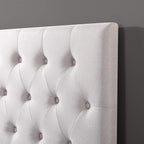 ZINUS Trina Upholstered Headboard, Button Tufted Upholstery, Adjustable Height, Easy Assembly, Light Grey, Full