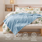 Bedsure GentleSoft Blue Fleece Blanket for Couch - Cozy Soft Blankets for Women, Cute Small Throws for Girls, Spring Decorations for Home, Light Blue, 50x60 Inches